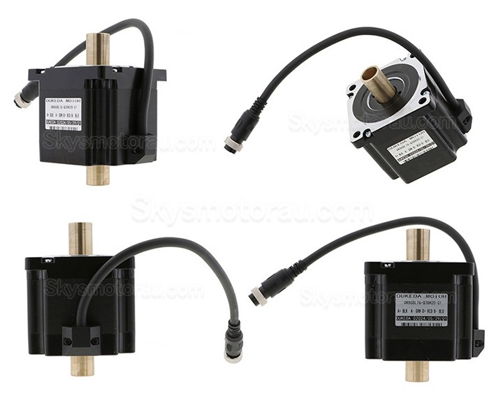Hollow Shaft Nema 34 Bipolar Stepper Motor OK86DL76-Q30H20-C1 4.5 Nm 6.0A 1.8 Deg Dual Shaft 4 Wires